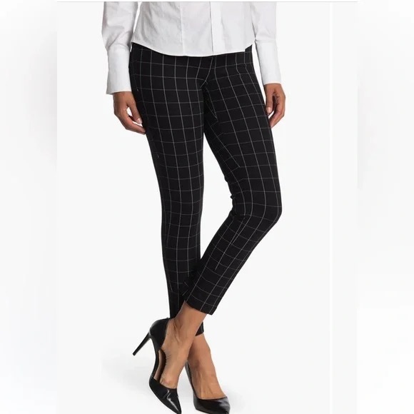Amanda + Chelsea Women's Black Windowpane Dress Pants - Picture 1 of 7